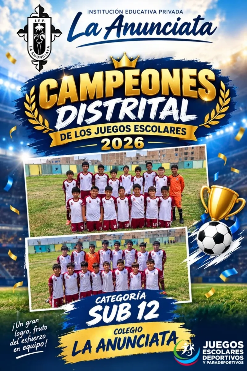 Categoría Sub 12 - Fútbol, Campeones Distrital - Juegos Escolares 2026